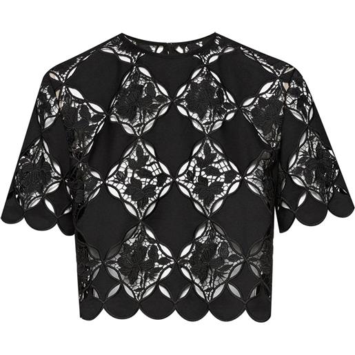 Oscar de la Renta blusa gardenia in pizzo guipure - nero