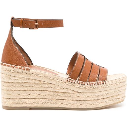 Tory Burch espadrilles ines con zeppa - marrone