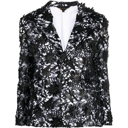 Comme Des Garçons blazer monopetto a fiori - nero
