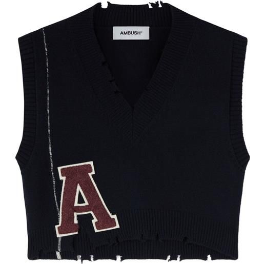 AMBUSH canotta con orlo a taglio a vivo - blu