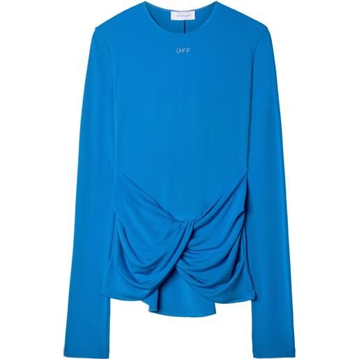 Off-White top con dettaglio drappeggiato - blu