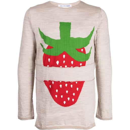 Comme Des Garçons Shirt felpa girocollo con stampa grafica - toni neutri