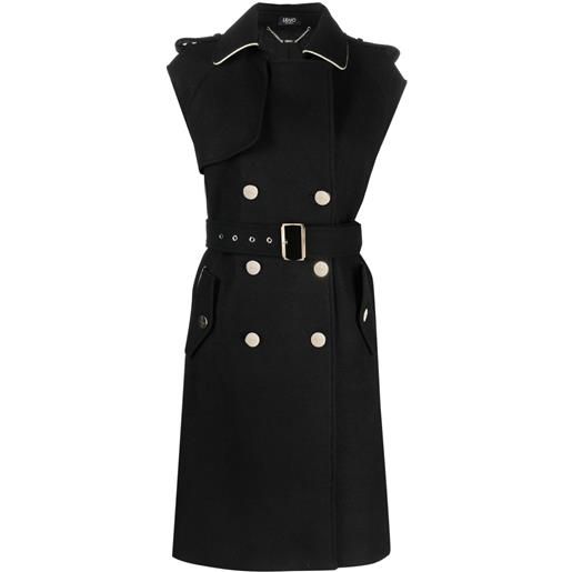 LIU JO cappotto doppiopetto smanicato - nero