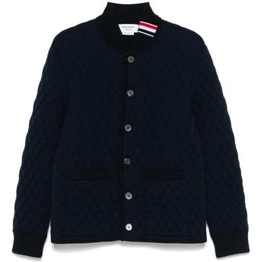 Thom Browne giacca con intarsio e dettaglio a righe - blu