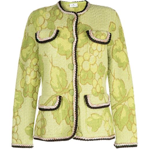 ETRO classic button-up tweed jacket - verde