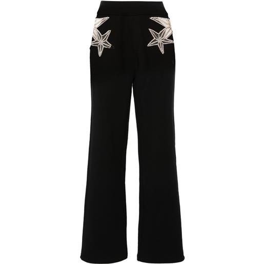 DSQUARED2 pantaloni sportivi con cristalli - nero