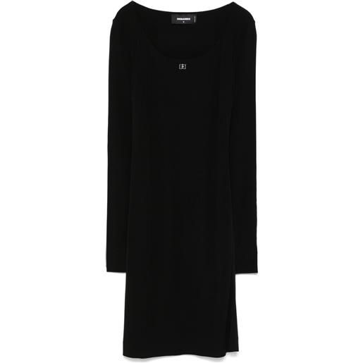 DSQUARED2 abito midi con placca logo - nero