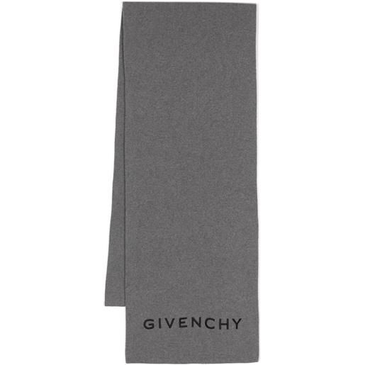 Givenchy sciarpa con ricamo - grigio