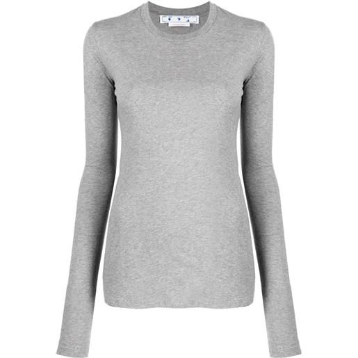 Off-White t-shirt a maniche lunghe con stampa - grigio