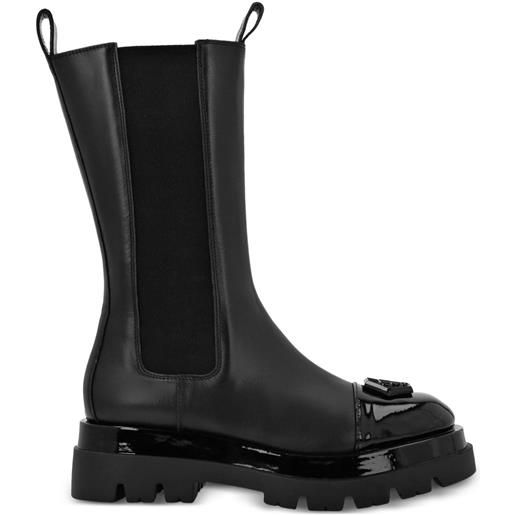 Philipp Plein stivali con placca logo - nero