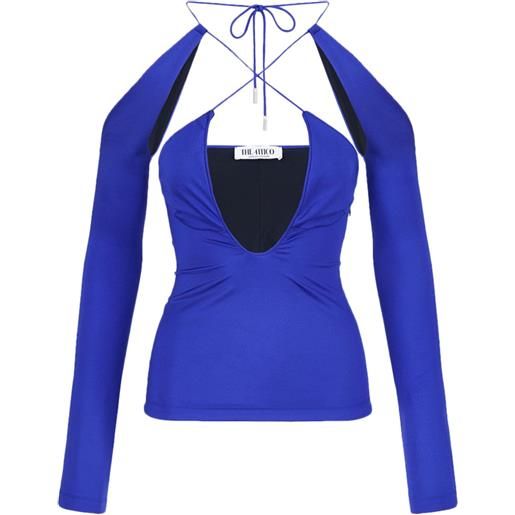 The Attico top zane con dettaglio cut-out - blu