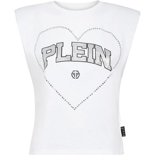 Philipp Plein canotta con strass - bianco