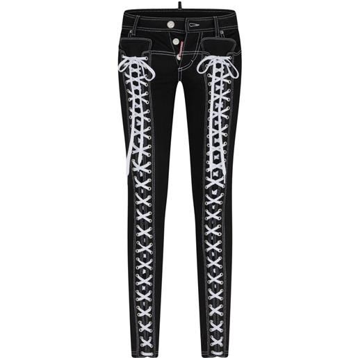 DSQUARED2 jeans affusolati con ricamo - nero