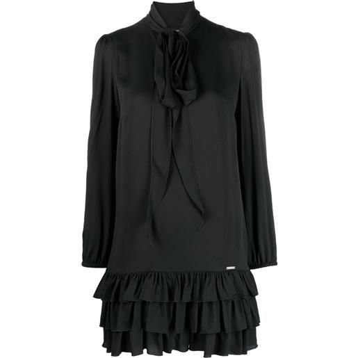 DSQUARED2 abito corto con ruches - nero