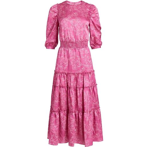 Marchesa Notte abito a fiori con balze - rosa