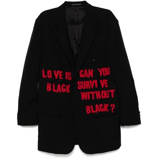 Yohji Yamamoto blazer con design patchwork - nero