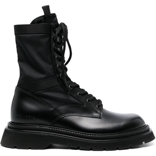 DSQUARED2 anfibi in pelle - nero