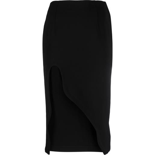 Off-White gonna midi asimmetrica - nero