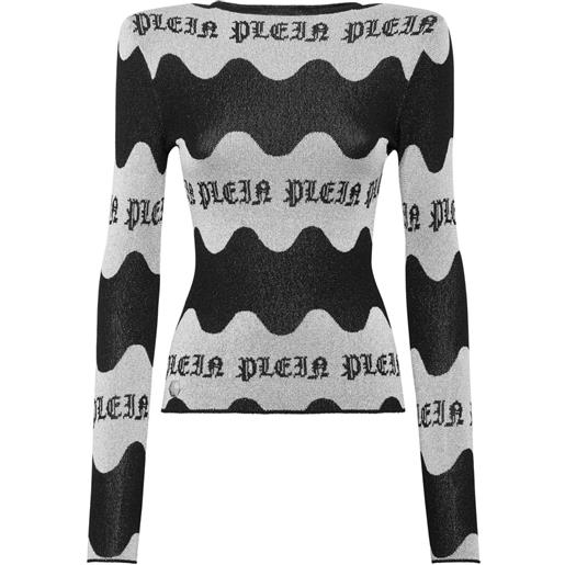 Philipp Plein top a maniche lunghe - grigio