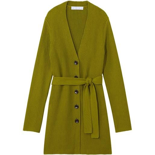Proenza Schouler White Label cardigan a coste con cintura - verde
