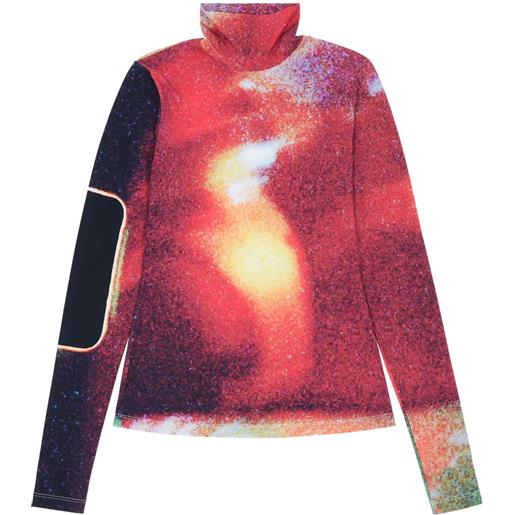 MM6 Maison Margiela t-shirt a collo alto con stampa - rosso