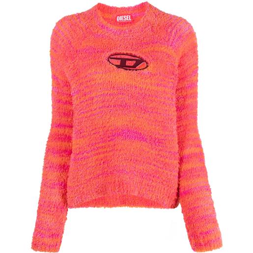 Diesel maglione m-kyra con placca logo - rosa