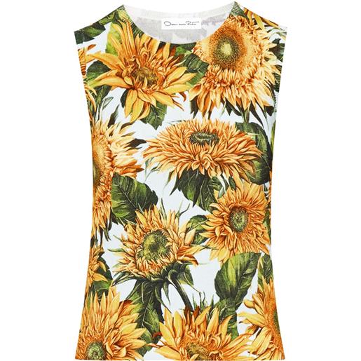 Oscar de la Renta canotta con stampa - giallo