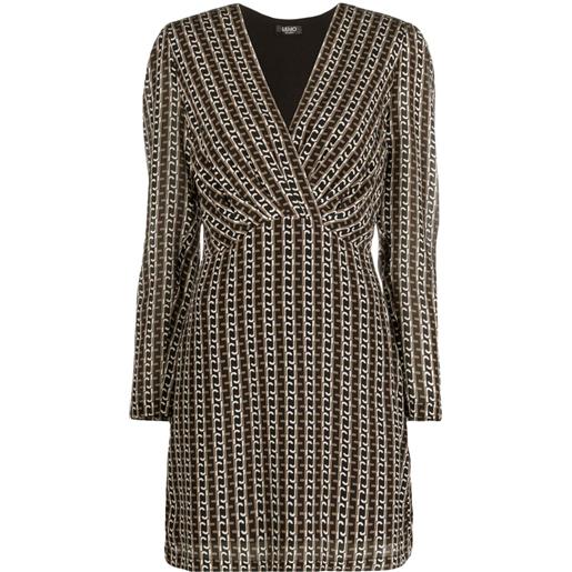 LIU JO abito corto con stampa - nero