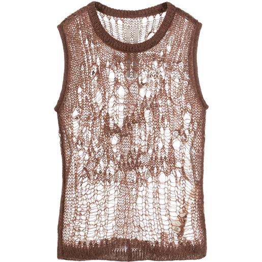 Rick Owens top traforato - marrone