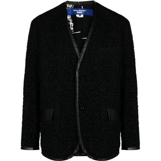 Junya Watanabe MAN giacca monopetto con scollo a v - nero