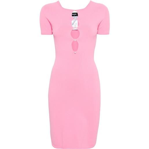 DSQUARED2 abito con dettagli cut-out - rosa