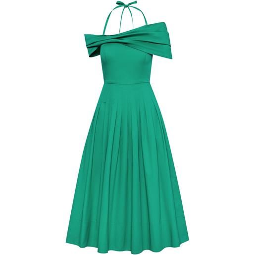 Oscar de la Renta abito midi con scollo all'americana - verde