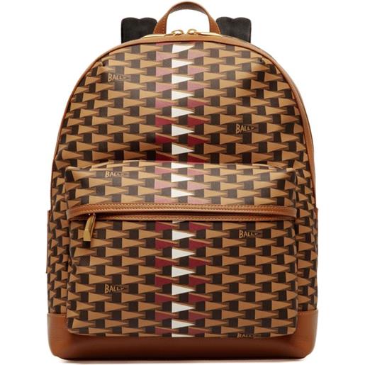 Bally zaino in finta pelle pennant - marrone