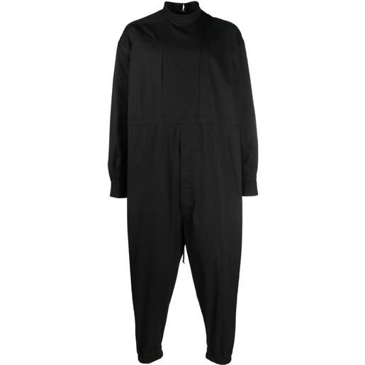Rick Owens tuta intera a collo alto - nero