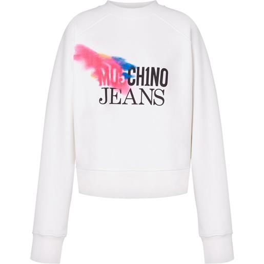 MOSCHINO JEANS felpa con stampa - bianco