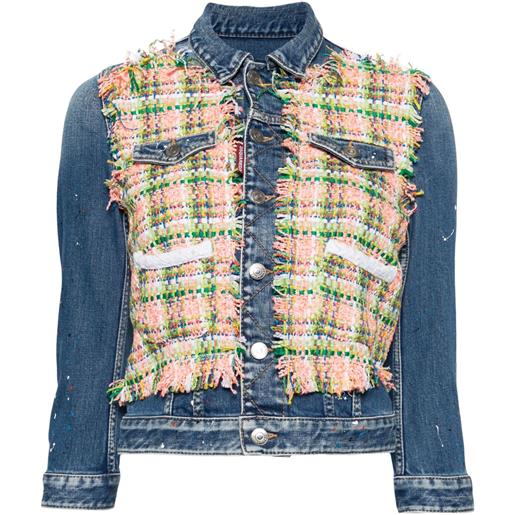 DSQUARED2 giacca denim con stampa - blu