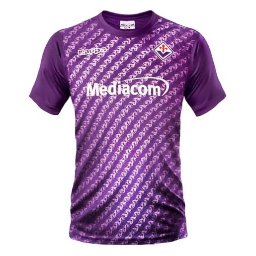 Kappa maglia calcio fiorentina. Maglietta calcio neutra. Replica ufficiale 2023 2024. Viola. Poliestere. Adulto e bambino. (8 anni)