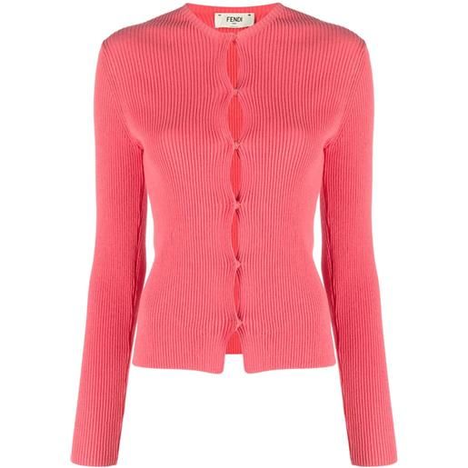 FENDI cardigan a coste - rosa