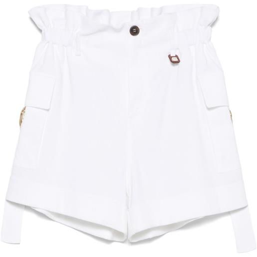 Lorena Antoniazzi shorts con anello a d - bianco