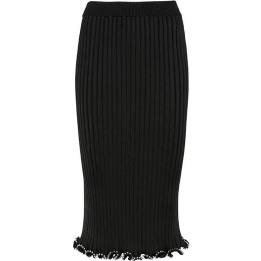 Jil Sander gonna midi con decorazione - nero