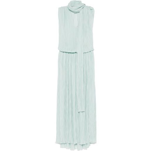 Blumarine abito midi asimmetrico plissettato - verde