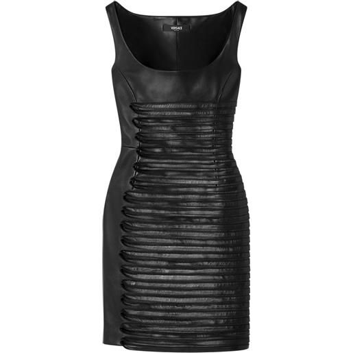 Versace abito corto con scollo ampio - nero