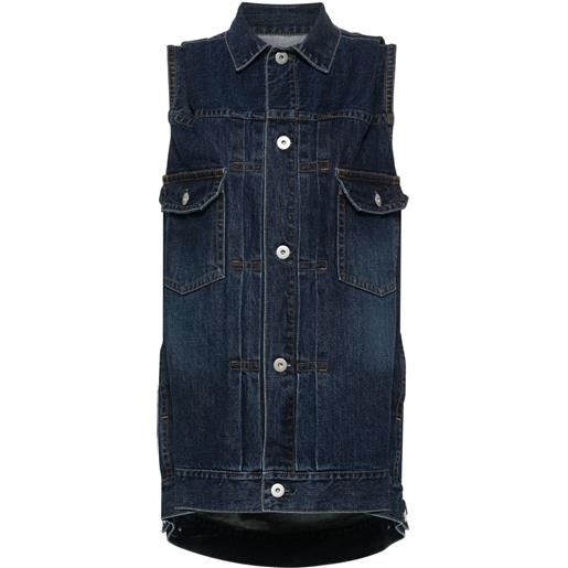 sacai gilet denim - blu