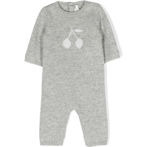 Bonpoint tutina tilouana con ricamo - grigio