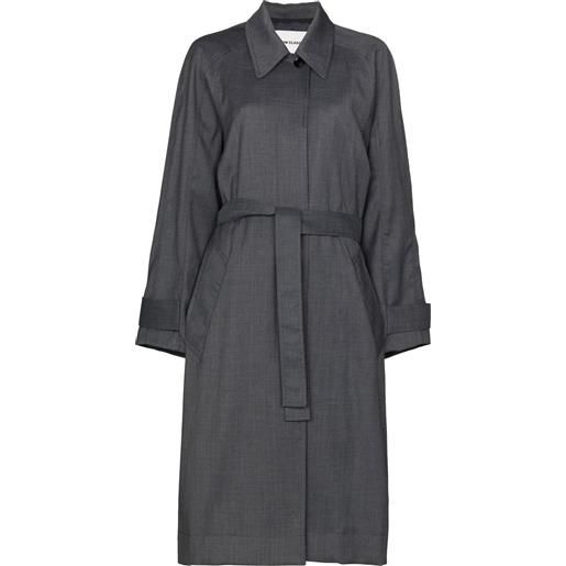 Low Classic trench monopetto con cintura - grigio