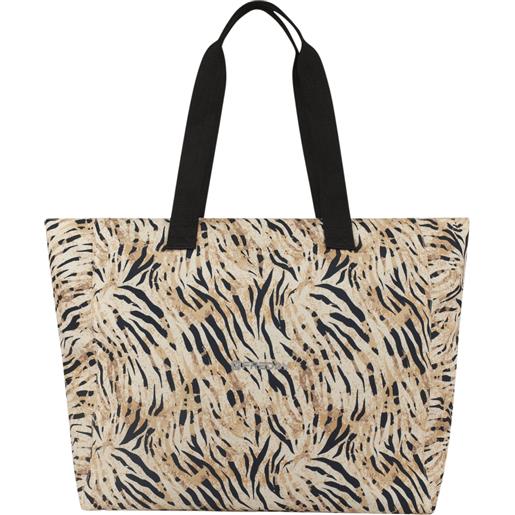 FREDDY borsa shopper in canvas animalier con zip