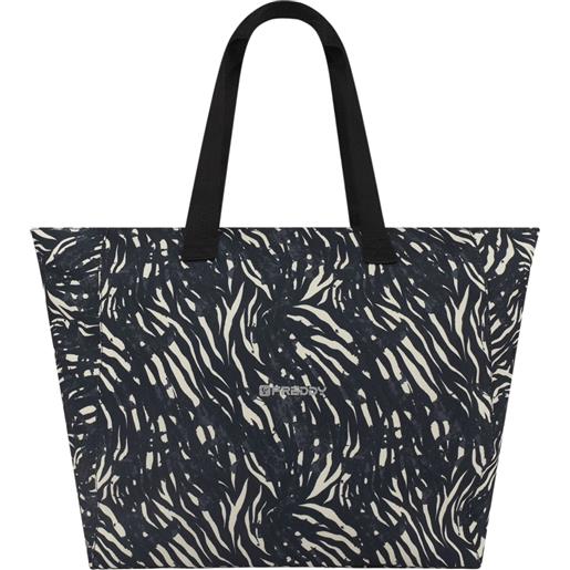 FREDDY borsa shopper in canvas animalier con zip