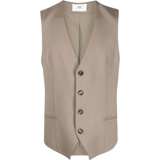 AMI Paris gilet con scollo a v - toni neutri