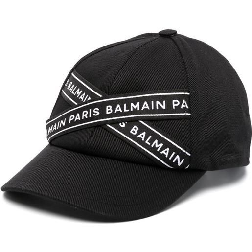Balmain Kids cappello da baseball con logo - nero