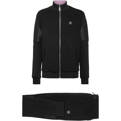 Philipp Plein tuta sportiva con applicazione logo - nero